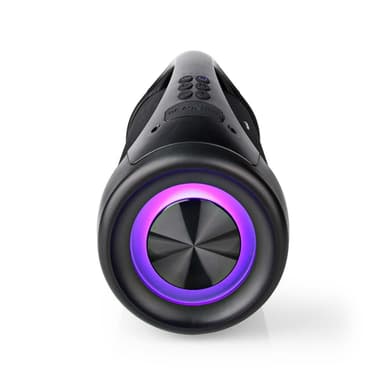 Nedis Bluetooth® Party Boombox | 6 timmar | 2.0 | 50 W | Uppspelning av media: AUX / USB | IPX5 | Synkroniseringsbar | Bärhandtag | Festljus | Svart