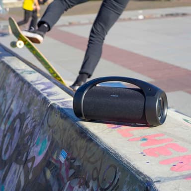 Nedis Bluetooth® Party Boombox | 6 timmar | 2.0 | 50 W | Uppspelning av media: AUX / USB | IPX5 | Synkroniseringsbar | Bärhandtag | Festljus | Svart