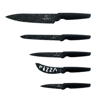 Herenthal Knivset i 6 delar och skalare, Svart