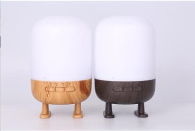 Luftfuktare med högtalare och lampa, Mörk trädesign