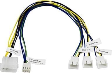 Akasa fläktkabel för 1xCPU & 2xChassiefläktar från moderkortets 4-