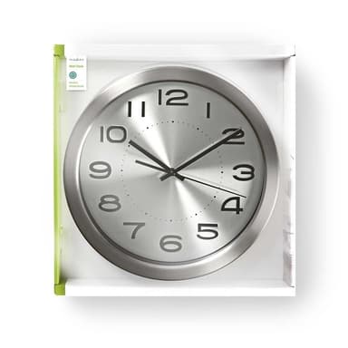 Nedis Väggklocka | Diameter: 300 mm | Rostfritt stål | Silver