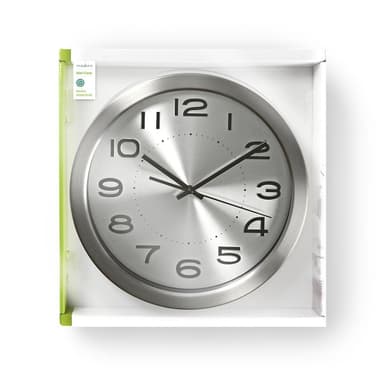 Nedis Väggklocka | Diameter: 300 mm | Rostfritt stål | Silver