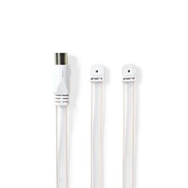 Nedis Koaxialkabel | IEC (Koax) Hane | Open | Nickelplaterad | 50 Ohm | Oskyddad | 1.90 m | Platt | PVC | Vit | Låda
