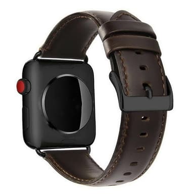 Klockarmband i Läderimitation till Apple Watch, 42/44/45mm, Brun