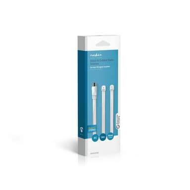 Nedis Koaxialkabel | IEC (Koax) Hane | Open | Nickelplaterad | 50 Ohm | Oskyddad | 1.90 m | Platt | PVC | Vit | Låda