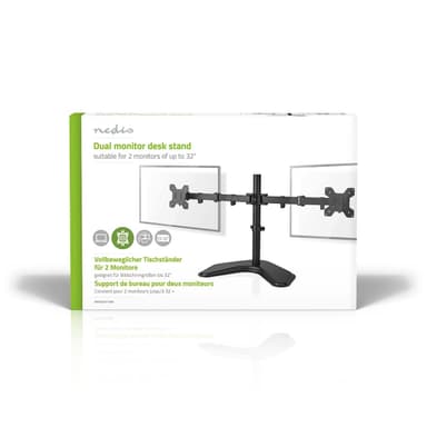 Nedis Skärm Fäste | 2 Skärmar | 15 - 32 "" | 75x75 / 100x100 | Fullständigt justerbar