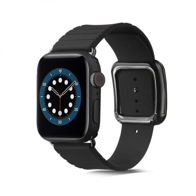Klockarmband i silikon till Apple Watch 42/44/45mm, Svart