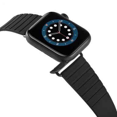 Klockarmband i silikon till Apple Watch 42/44/45mm, Svart