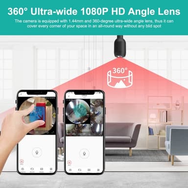360-grader panorama WiFi-kamera Rörelse övervakning hem säkerhet