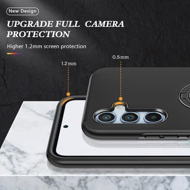Samsung Galaxy A55 Hybrid skal med Finger Ring - Svart