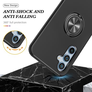Samsung Galaxy A55 Hybrid skal med Finger Ring - Svart