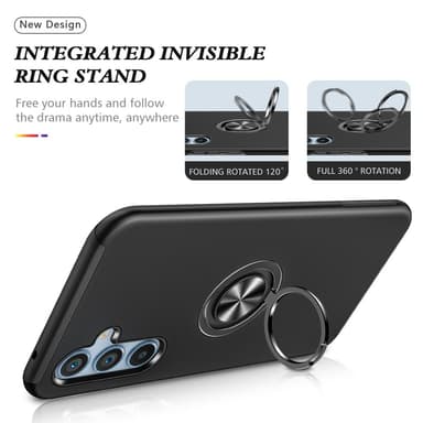 Samsung Galaxy A55 Hybrid skal med Finger Ring - Svart