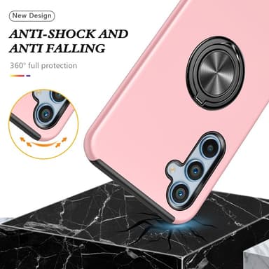 Samsung Galaxy A35 Hybrid skal med Finger Ring - Rosa