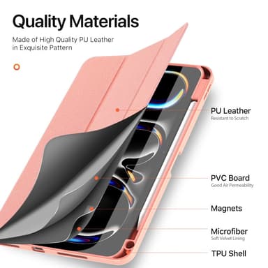 DUX DUCIS Domo iPad Pro 11 (2024) fodral Tri-Fold - Rosa