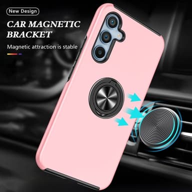 Samsung Galaxy A35 Hybrid skal med Finger Ring - Rosa