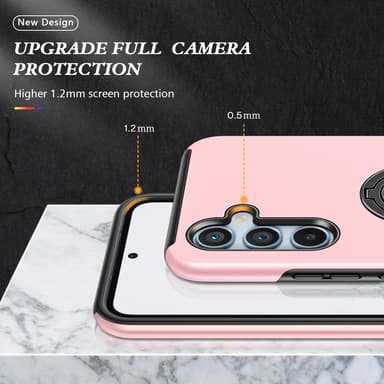 Samsung Galaxy A35 Hybrid skal med Finger Ring - Rosa