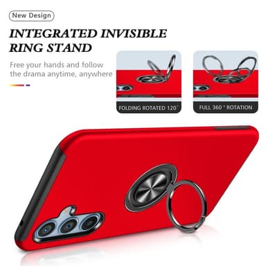Samsung Galaxy A55 Hybrid skal med Finger Ring - Röd