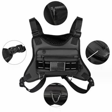 Taktisk Väst Tactical Vest Bröst Mage Väska 600D Tyg