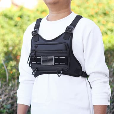 Taktisk Väst Tactical Vest Bröst Mage Väska 600D Tyg