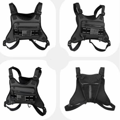 Taktisk Väst Tactical Vest Bröst Mage Väska 600D Tyg
