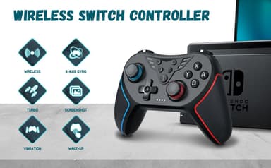 För Nintendo Switch Pro Wireless Controller Trådlös Handkontroll