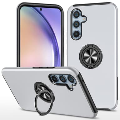 Samsung Galaxy A55 Hybrid skal med Finger Ring - Silver
