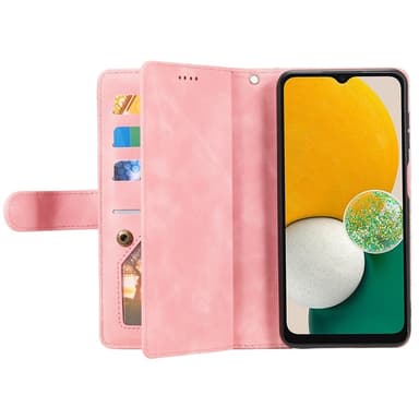 För Samsung Galaxy S24 FE Fodral med Dragkedja och 9 Kortplatser – RoseGold
