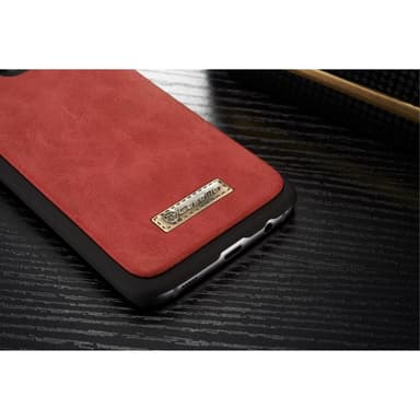 CASEME Samsung Galaxy S7 Edge Retro läder plånboksfodral Röd