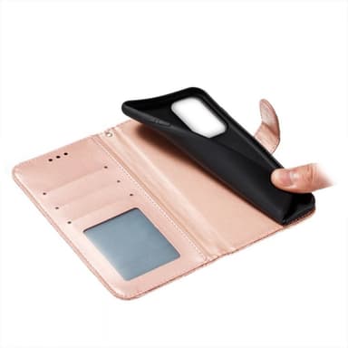 Till Samsung Galaxy A16 5G / A16 4G fodral i PU-läder med Blommönster - Roséguld