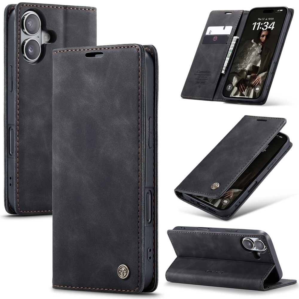 CASEME Plånboksfodral iPhone 16 - Svart
