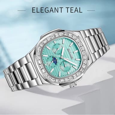 SKMEI Klocka Business Men Quartz Watch Zircon Fashion Armbandsur - Silver + Svart