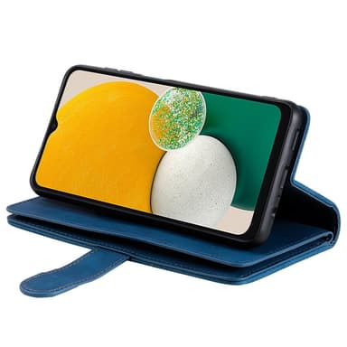 För Samsung Galaxy S24 FE Fodral med Dragkedja och 9 Kortplatser i PU-läder – Blå