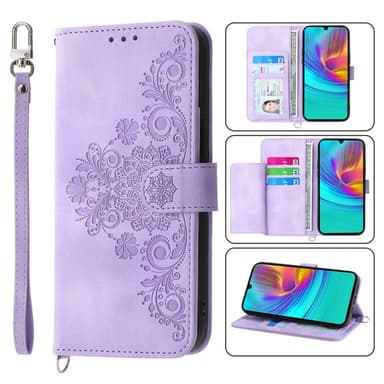 Till Samsung Galaxy A16 5G / A16 4G Fodral med Blommönster Plånboksfodral - Lila