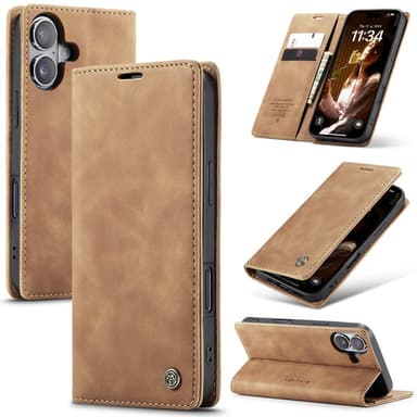 CASEME Plånboksfodral iPhone 16 - Brun