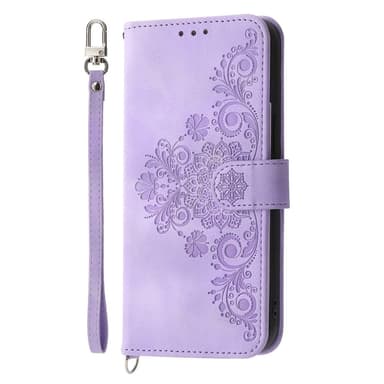 Till Samsung Galaxy A16 5G / A16 4G Fodral med Blommönster Plånboksfodral - Lila