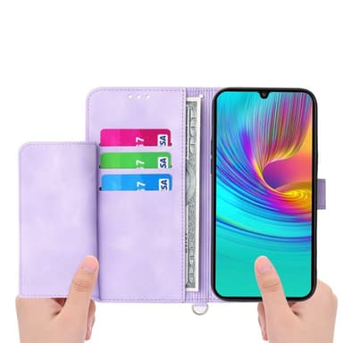 Till Samsung Galaxy A16 5G / A16 4G Fodral med Blommönster Plånboksfodral - Lila