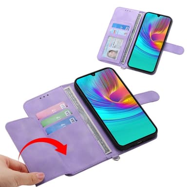Till Samsung Galaxy A16 5G / A16 4G Fodral med Blommönster Plånboksfodral - Lila