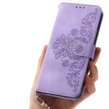 Till Samsung Galaxy A16 5G / A16 4G Fodral med Blommönster Plånboksfodral - Lila