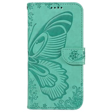 För Samsung Galaxy S24 FE Fodral Ställ Plånboksfodral Fjärilsmönster - Grön
