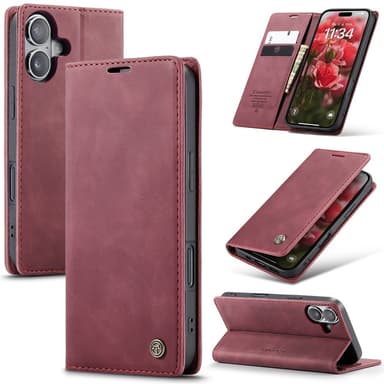 CASEME Plånboksfodral iPhone 16 - Röd