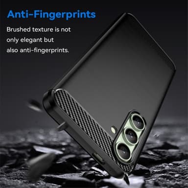 Samsung Galaxy S24 FE Karbon fiber Texture Skal - Svart