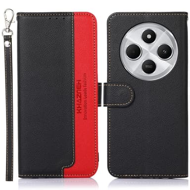 KHAZNEH Plånboksfodral till Xiaomi Redmi 14C - Svart-Röd