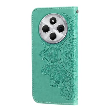 Till Xiaomi Redmi 14C Plånboksfodral med Blommigt Mönster - Grön