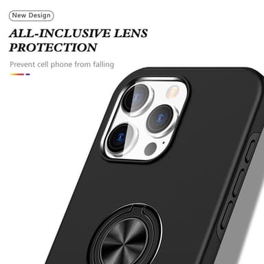 Till iPhone 16 Pro Max Hybrid skal med Finger Ring - Svart