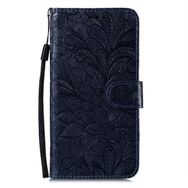 Till Samsung Galaxy A16 5G / A16 4G fodral i PU-läder med Blommönster - Svart