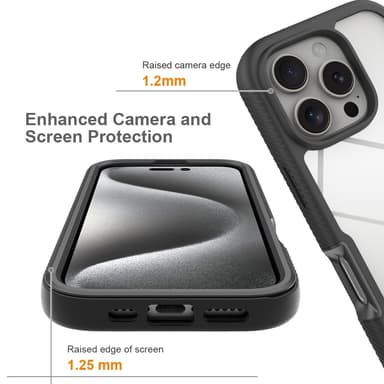 Fodral Skal för iPhone 16 Pro PC+TPU Klart telefonskal med PET-skärmfilm