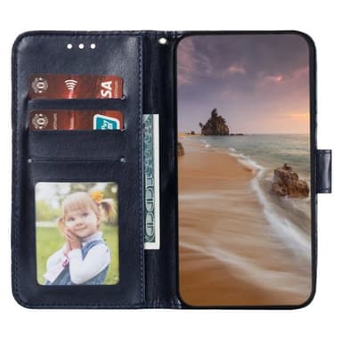Till Samsung Galaxy A16 5G / A16 4G fodral i PU-läder med Blommönster - Svart