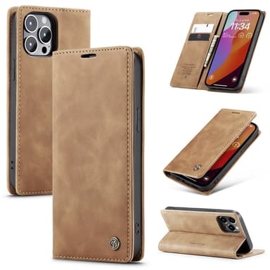 CASEME Plånboksfodral iPhone 16 Pro - Brun