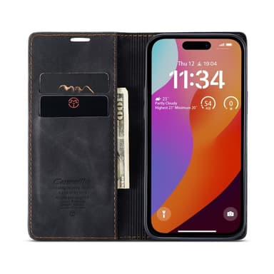 CASEME Plånboksfodral iPhone 16 Pro - Svart